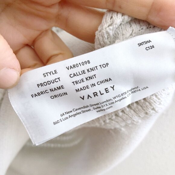 Varley Light Gray V-Neck Sweater - Picture 8 of 11